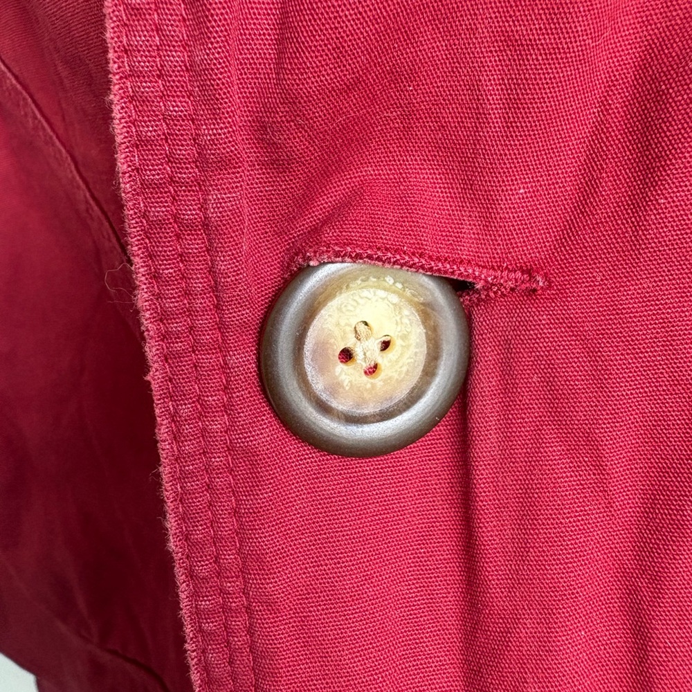 Vintage J.Crew Red Barn Jacket Corduroy Collar Plaid Lined Field Coat Small - Picture 3 of 5